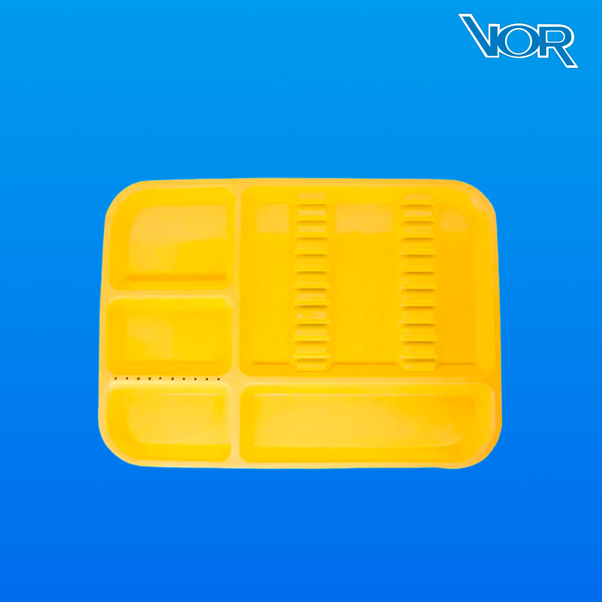 CHAROLA PLASTICO ACANALADA AMARILLA (VOR)