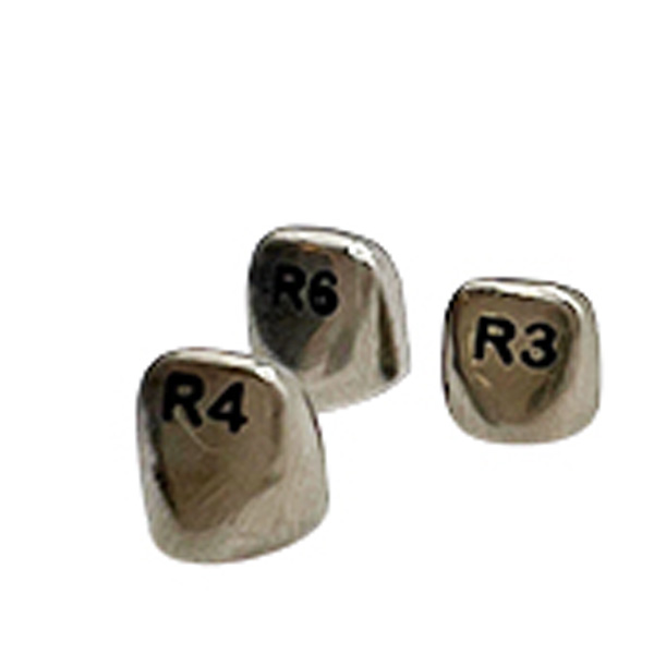 CORONAS DE ACERO CROMO CENTRAL SUPERIOR DERECHO R1